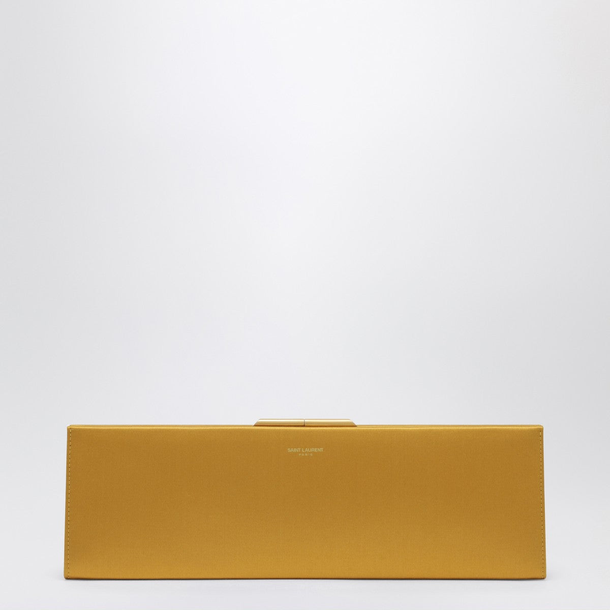 Saint Laurent Midnight Clutch Large in Orange Satin